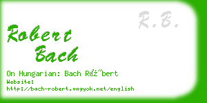 robert bach business card